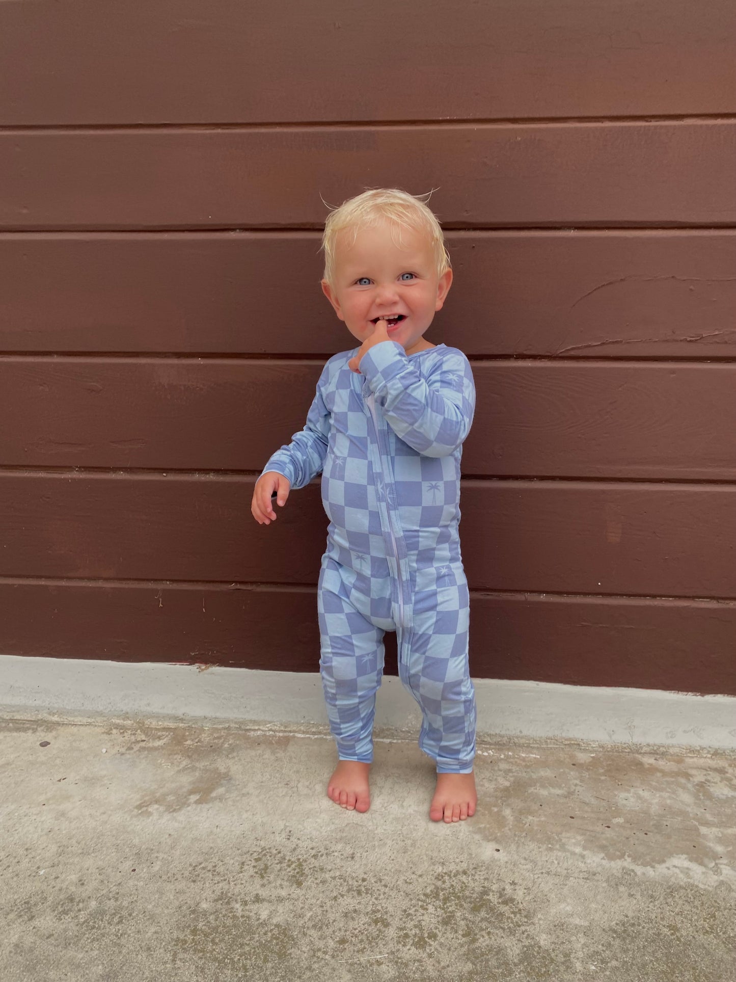 Double Zipper - Coastal Blues Romper