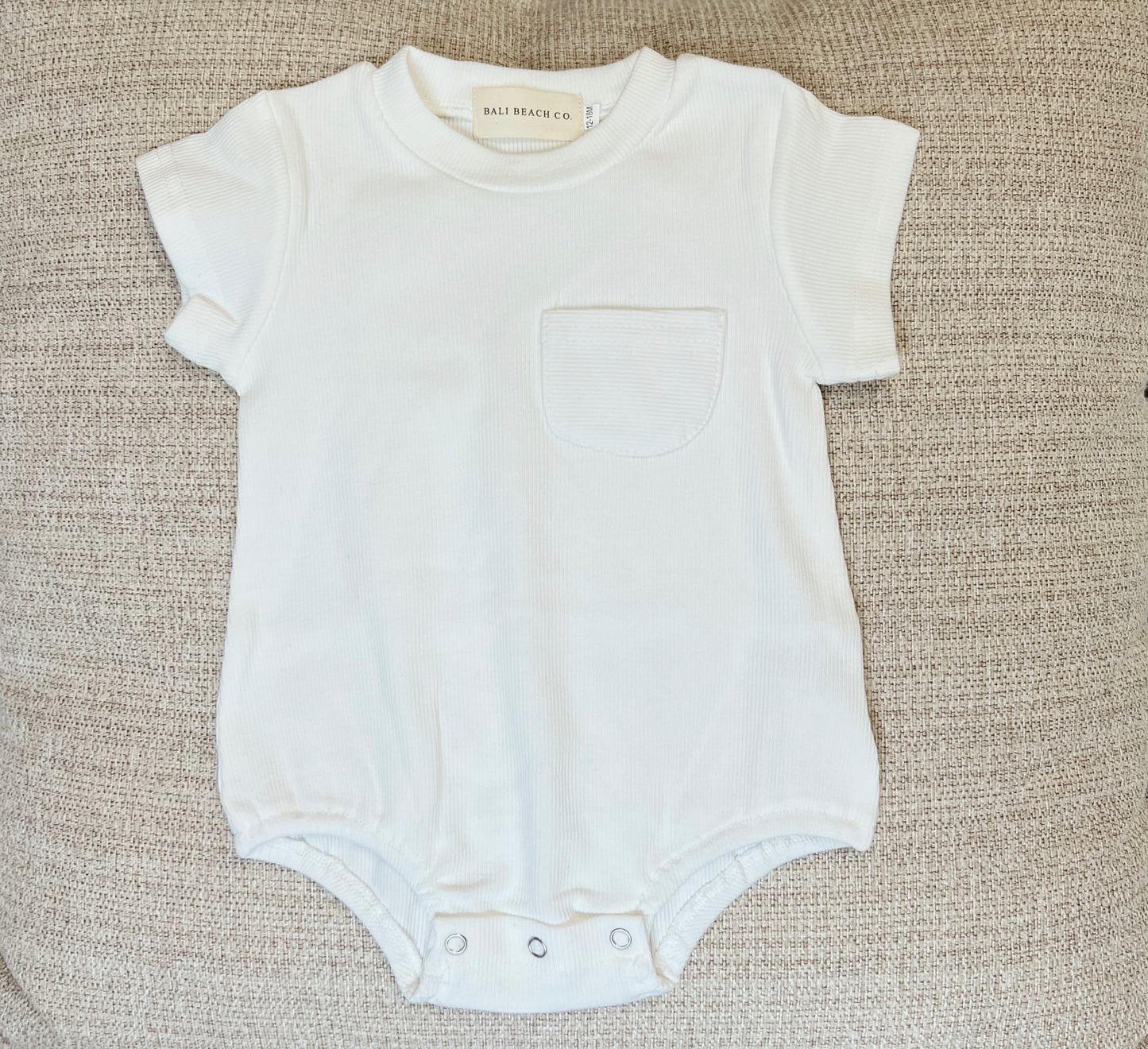 White Pocket T Onesie